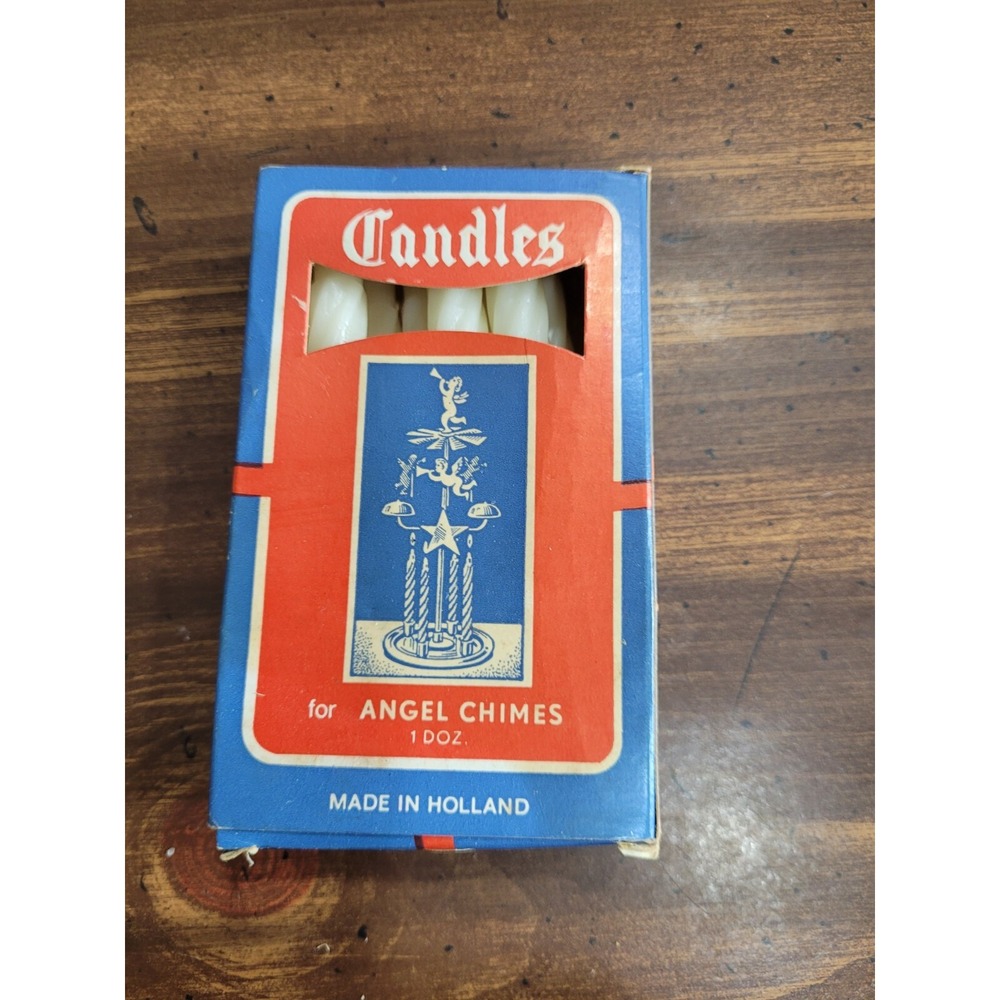 Vintage Candles for Angel Chimes Holland Original Box 1940s Refill Christmas
